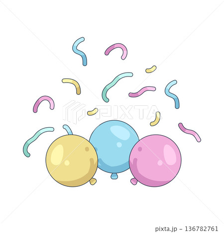 Illustration of balloon with confetti 136782761