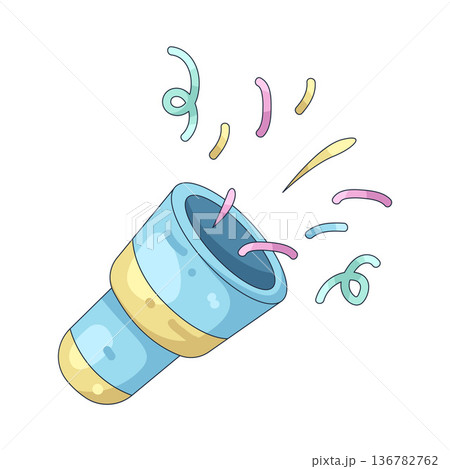 Illustration of party popper 136782762