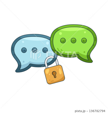 Illustration of Chat lock Illustration of Chat lock 136782794