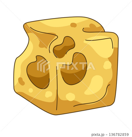 Illustration of cheese cube Illustration of cheese cube 136782859