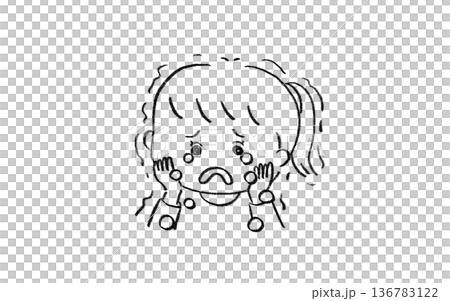 号泣して震える女の子 136783122