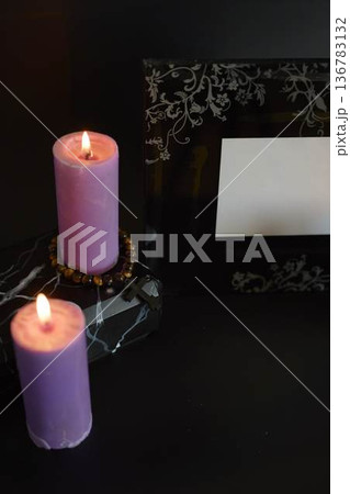 funeral, a photo frame, candles, marble urn for ashes, spiritual bracelet with black cross funeral, a photo frame, candles, marble urn for ashes, spiritual bracelet with black cross 136783132