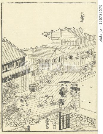 江戸名所図会：弁慶橋 136783579