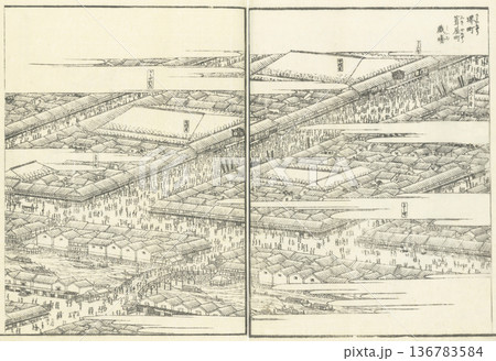 江戸名所図会：堺町 葺屋町 戯場 136783584