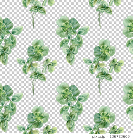 Seamless pattern of bouquet of clover leaves,symbolizing power of herbal medicine,womens health supplements.Watercolor textures for natural remedy branding,wellness blogs,supplement packaging Seamless pattern of bouquet of clover leaves,symbolizing power of herbal medicine,womens health supplements.Watercolor textures for natural remedy branding,wellness blogs,supplement packaging 136783609