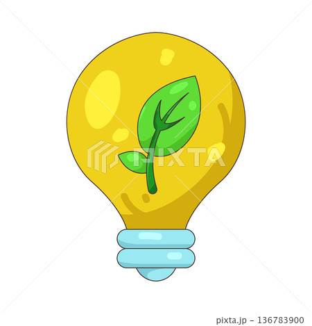 Illustration of eco light bulb Illustration of eco light bulb 136783900