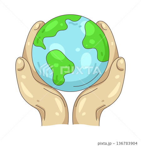 Illustration of Hands holding the planet Earth Illustration of Hands holding the planet Earth 136783904