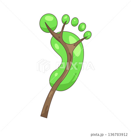 Illustration of carbon footprint Illustration of carbon footprint 136783912