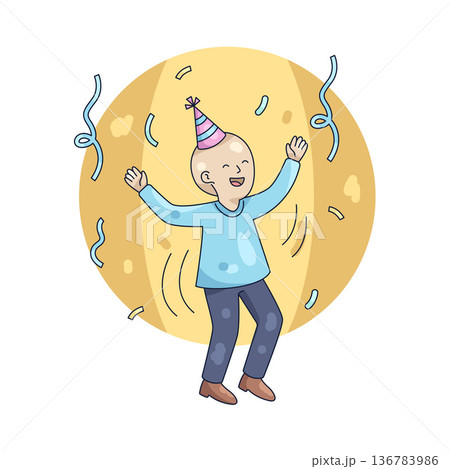 Illustration of Men celebrating New Year 136783986