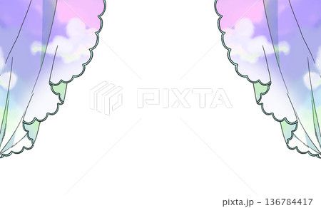 ゆめかわカーテン左右（下なし版） 136784417