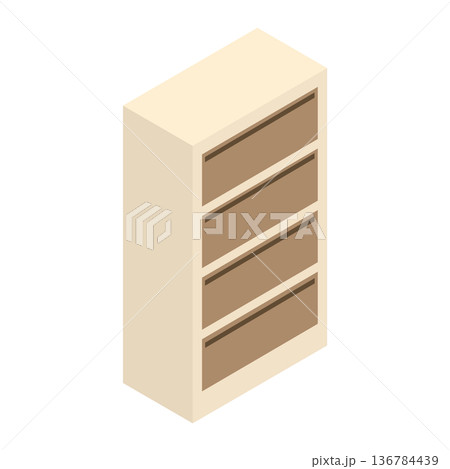斜め上から見た木製チェストのイラスト 斜め上から見た木製チェストのイラスト 136784439