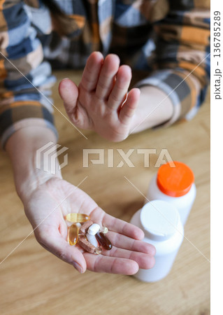Pills and health supplements.  136785289