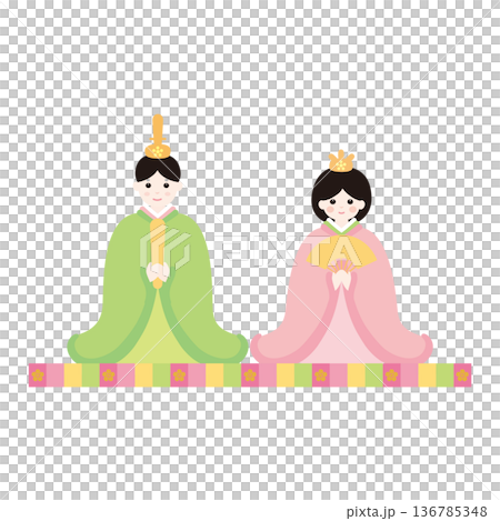 ひな人形のイラスト1 ひな人形のイラスト1 136785348