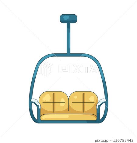 Illustration of ski lift chair 136785442