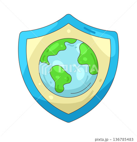 Illustration of earth shield Illustration of earth shield 136785483