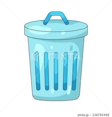 Illustration of trash bin Illustration of trash bin 136785489