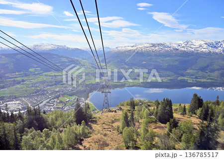 ヴォスゴンドラからヴァングス湖の風景 136785517