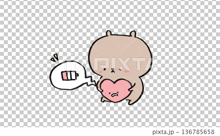A bear whose mental energy has run out of charge (illustration of burnout, fatigue, and mental health) A bear whose mental energy has run out of charge (illustration of burnout, fatigue, and mental health) 136785658