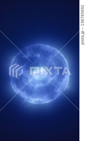 Bright circular explosion-like pattern with glowing blue rings radiating against a dark backdrop Bright circular explosion-like pattern with glowing blue rings radiating against a dark backdrop 136785692