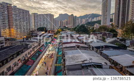 Sunset over Ngau Chi Wan Village urban landscape Feb 5 2026 Sunset over Ngau Chi Wan Village urban landscape Feb 5 2026 136786525