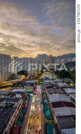 Sunset over Ngau Chi Wan Village urban landscape Feb 5 2026 Sunset over Ngau Chi Wan Village urban landscape Feb 5 2026 136786529