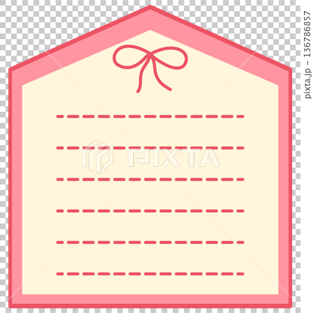 Cute Pink Scalloped Note Frames with Bows - Pastel Stationery Label Set 136786857