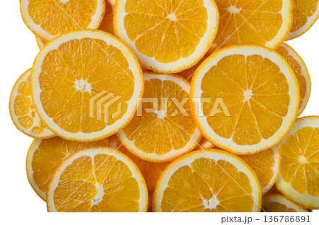 Orange Segments on Clean White Background 136786891