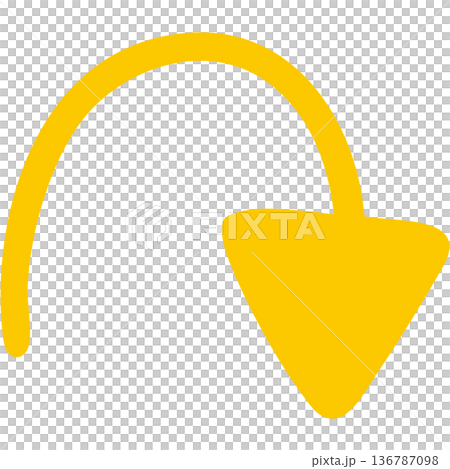 Illustration of a single-line hand-drawn arrow 17 (yellow) 136787098
