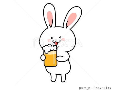 乾杯！ビール大好きウサギさん 136787135