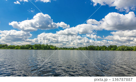 Boats floats on the Moskva River past the Zhivopisny Bridge and other famous places timelapse hyperlapse, Russia Boats floats on the Moskva River past the Zhivopisny Bridge and other famous places timelapse hyperlapse, Russia 136787887