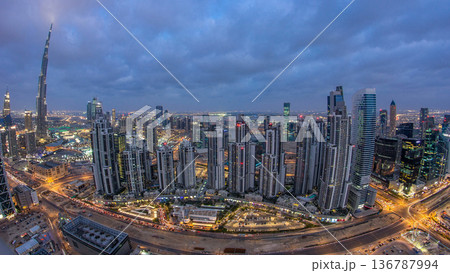 Dubai Sheikh Zayed Road day to night timelapse near Dubai Downtown Closer Look shows the density of these roads 136787994