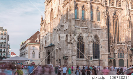 St. Stephen's Cathedral timelapse, the mother church of Roman Catholic Archdiocese of Vienna, Austria St. Stephen's Cathedral timelapse, the mother church of Roman Catholic Archdiocese of Vienna, Austria 136788254