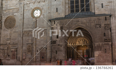 St. Stephen's Cathedral night timelapse hyperlapse, the mother church of Roman Catholic Archdiocese of Vienna, Austria 136788261