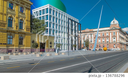 New building of Croatian Music Academy timelapse in Zagreb, Croatia. New building of Croatian Music Academy timelapse in Zagreb, Croatia. 136788296