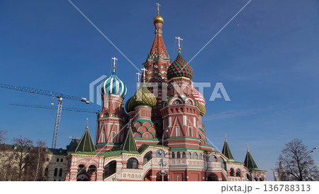 St. Basils cathedral timelapse hyperlapse in Moscow, Russia 136788313