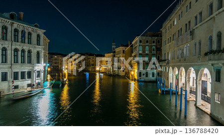 Grand Canal in Venice night timelapse, Italy Grand Canal in Venice night timelapse, Italy 136788420