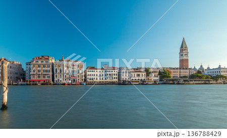Campanile di San Marco and Palazzo Ducale, from San Giorgio Maggiore timelapse hyperlapse, Venice, Italy. Campanile di San Marco and Palazzo Ducale, from San Giorgio Maggiore timelapse hyperlapse, Venice, Italy. 136788429
