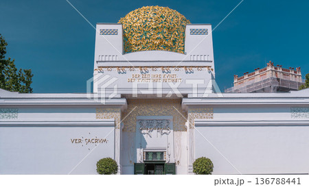 The Secession Building timelapse - exhibition hall. Vienna, Austria. The Secession Building timelapse - exhibition hall. Vienna, Austria. 136788441