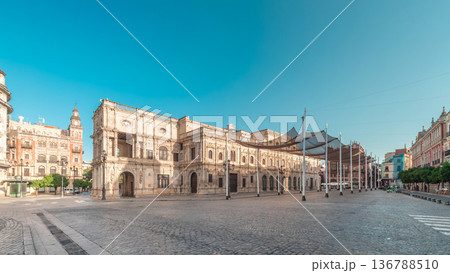 Town Hall and Plaza de San Francisco in Seville timelapse panorama Town Hall and Plaza de San Francisco in Seville timelapse panorama 136788510