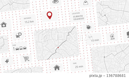 Abstract concept of navigation in city. Smart tourism system with advanced tour navigation capabilities. Travel experiences, incorporating data storage and comprehensive trip analysis. Vector Abstract concept of navigation in city. Smart tourism system with advanced tour navigation capabilities. Travel experiences, incorporating data storage and comprehensive trip analysis. Vector 136788681