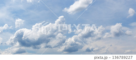 Wide panoramic blue sky background photo Wide panoramic blue sky background photo 136789227