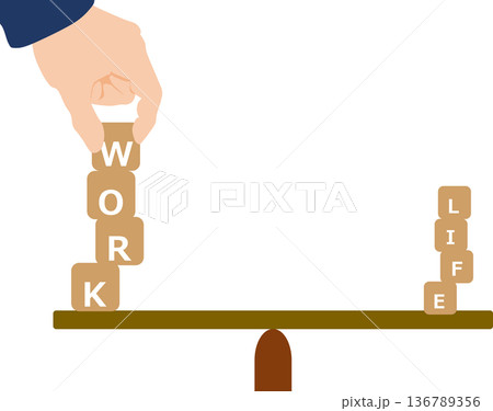 ワークライフバランスのイラスト 136789356