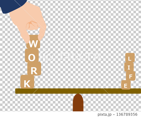 ワークライフバランスのイラスト 136789356