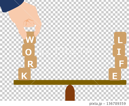 Work-life balance illustrations 136789359