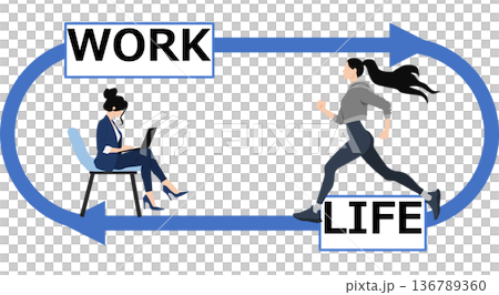 Work-life balance illustrations 136789360