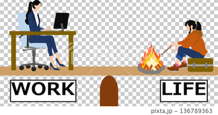 Work-life balance illustrations Work-life balance illustrations 136789363