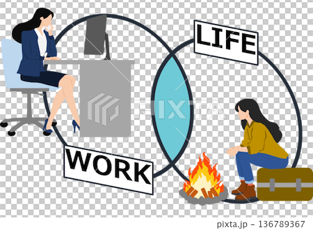 Work-life balance illustrations Work-life balance illustrations 136789367