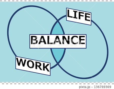 ワークライフバランスのイラスト 136789369