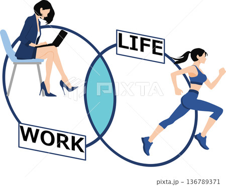 ワークライフバランスのイラスト 136789371