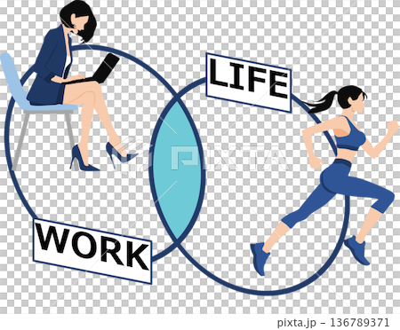ワークライフバランスのイラスト 136789371